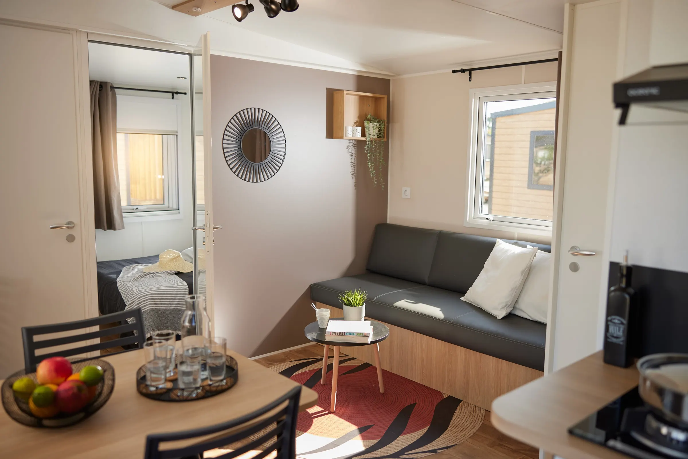 Salon du mobil-home Premium 2 chambres