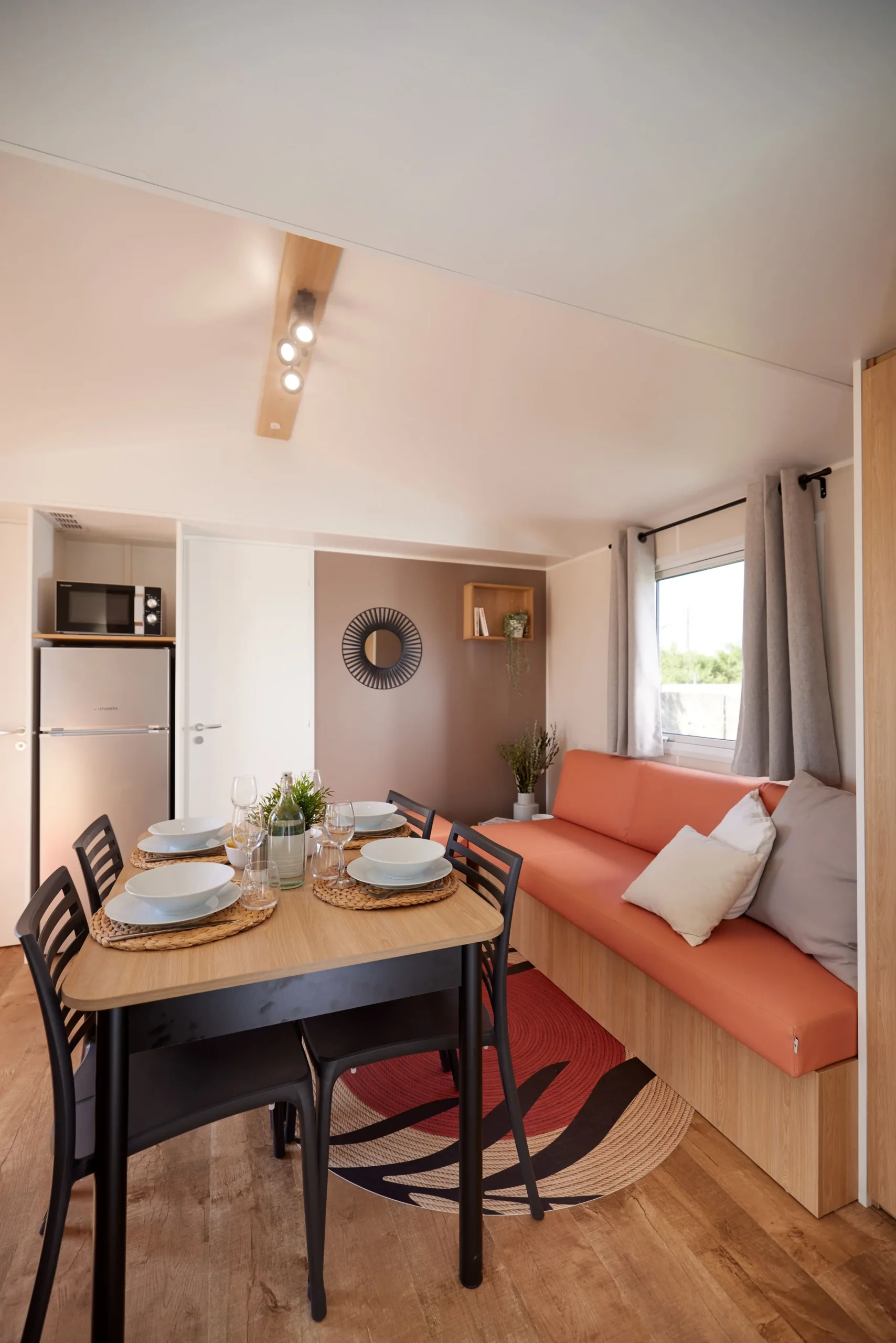 Salon du mobil-home Premium 3 chambres